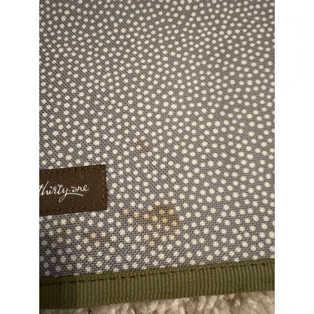 Thirty One 31Family Plan‎ Hanging Organizer With 5 Pockets Gray Pin Dot Design